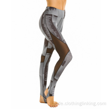 Mesh Yogahose mit Fußriemen